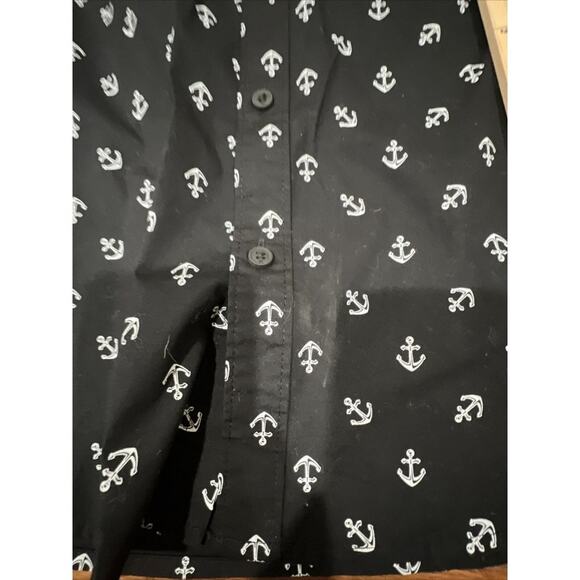 Hurley Men Shirt Small Button Front Anchors Nautical Boating Vacation - Picture 7 of 10